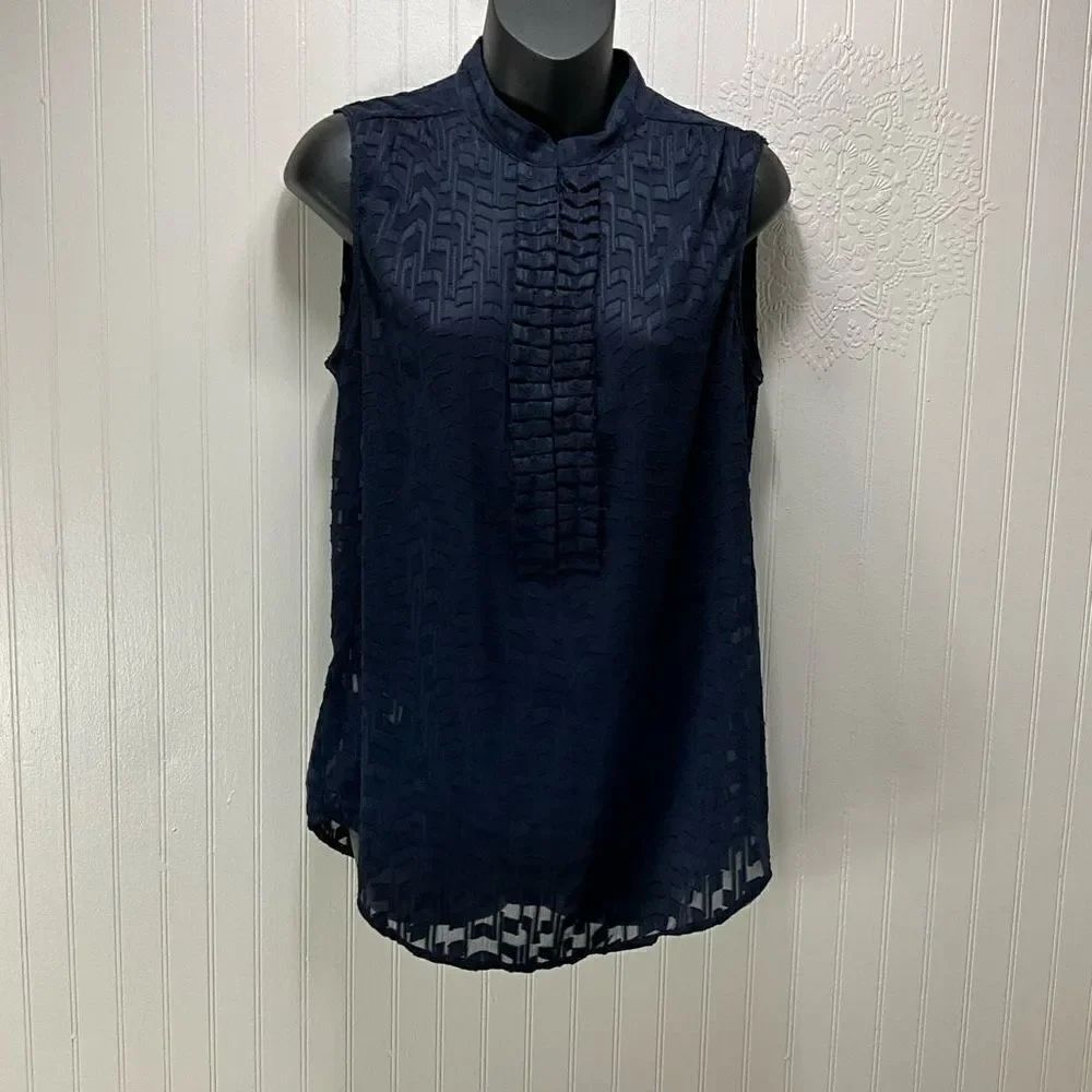 ANN TAYLOR Sleeveless Semi Sheer Blouse